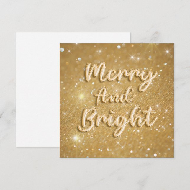 Elegant jul guld glitter (Fram/baksida)