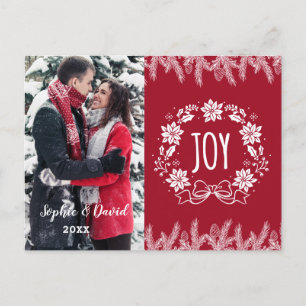 Elegant Jul Guld Gräs Joy Ornamental Photo Inbjudan Vykort