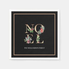 Elegant jul Guld Noel Greenery Berries Pappersservett