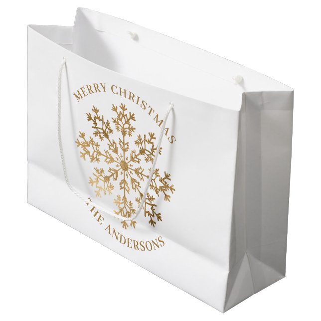 Elegant jul Guld Snowflake Namn (Framsidan Vinklad)