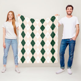 Elegant jul Harlequin Mönster med snöflingan Fleecefilt