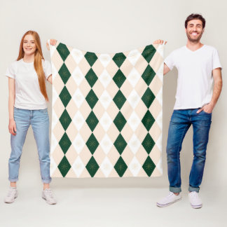 Elegant jul Harlequin Mönster med snöflingan Fleecefilt