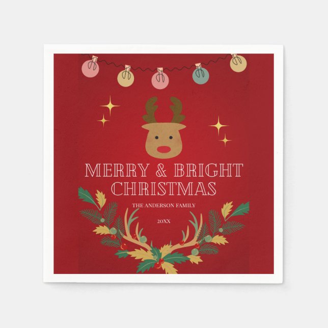 Elegant Jul-Helgdag Pappersservett (Framsidan)