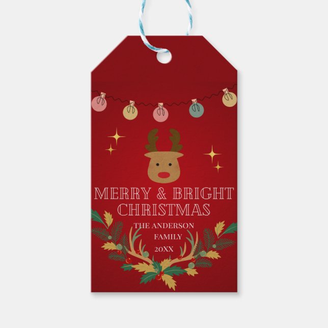 Elegant Jul-Helgdag Presentetikett (Framsidan)