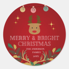Elegant Jul-Helgdag Runt Klistermärke