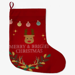 Elegant Jul-Helgdag Stor Julstrumpa