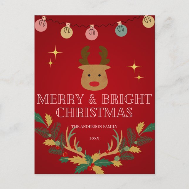 Elegant Jul-Helgdag Vykort (Framsida)