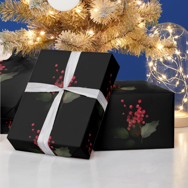 Elegant jul Holly Berry Helgdag Presentpapper (Helgdagar)