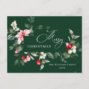Elegant Jul Holly Berry Julhälsningar Vykort