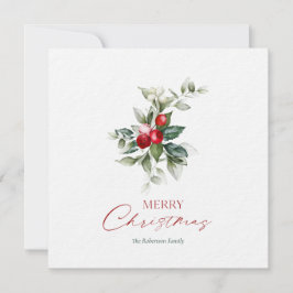 Elegant Jul Holly Card