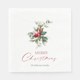 Elegant jul Holly Napkin Pappersservett