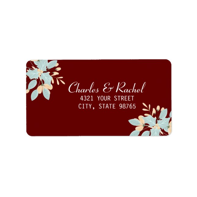 Elegant jul Holly Winter Botanicals Adressetikett (Framsidan)