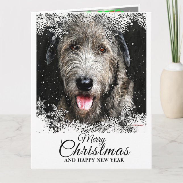 Elegant jul Irish Wolfhound Kort (Framsida)