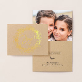 Elegant Jul Joy WAN Helgdag Photo Folierat Kort