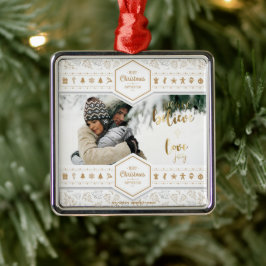 Elegant Jul Kärlek Photo Julgransprydnad Metall