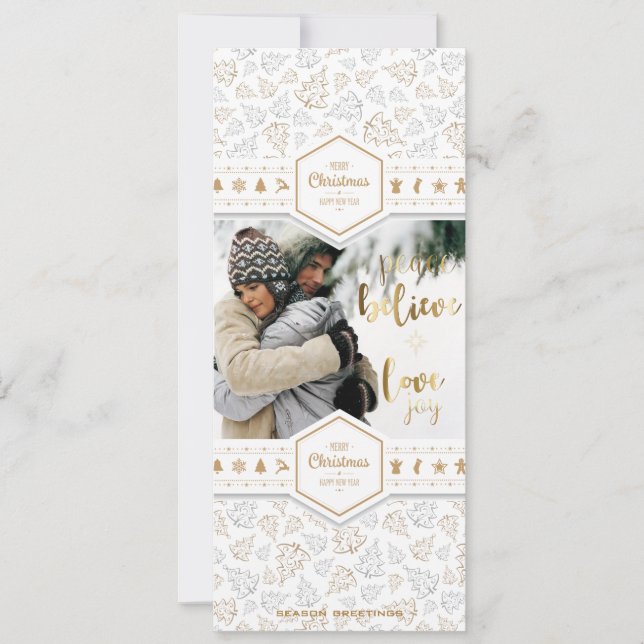 Elegant Jul Kärlek Photo Julkort (Framsida)