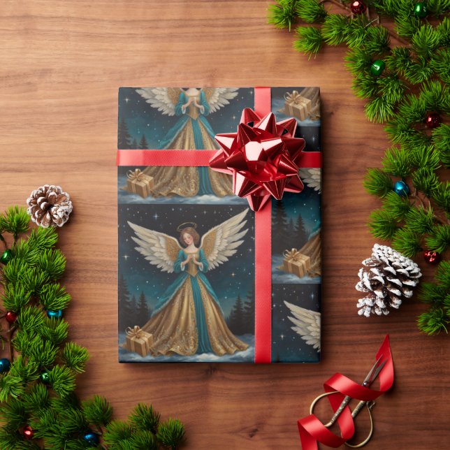 Elegant jul Kväll Angel Presentpapper (Julgåva)