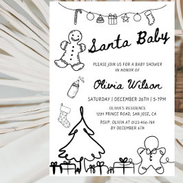 Elegant jul linjekonst Vinter Babyshower Inbjudningar