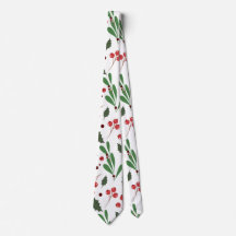 Elegant Jul Mistletoe Mönster | Necktie