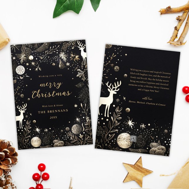 Elegant Jul Modern Festive Winter Wonderland Julkort (Elegant Christmas Modern Festive Winter Wonderland Holiday Card)