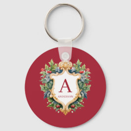 Elegant jul Monogram Brev Nyckelring