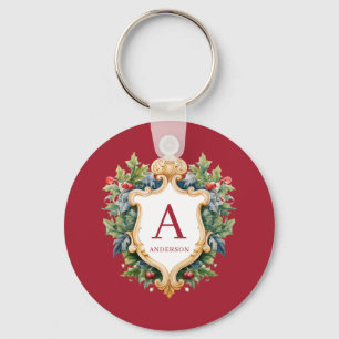 Elegant jul Monogram Brev Nyckelring