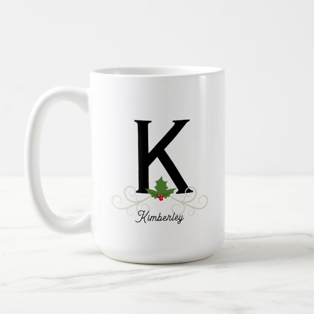 Elegant jul Monogram Mugg (Vänster)