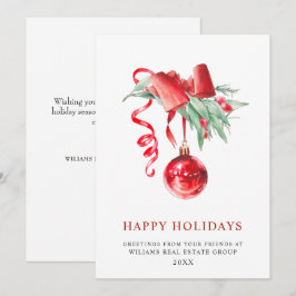 Elegant jul Ornament Corporate Hälsning Julkort