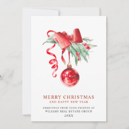 Elegant jul Ornament Corporate Hälsning Julkort