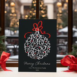 Elegant Jul Ornament Flat Julkort