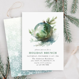 Elegant Jul Ornament HELGDAG BRUNCH Inbjudningar
