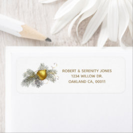 Elegant Jul Ornament Helgdag Returadress Etikett
