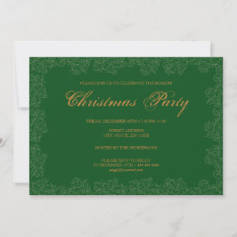 Elegant Jul Party Grönt 5x7 Papper inbjudan