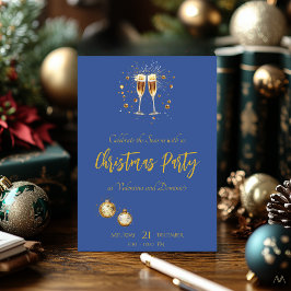 Elegant jul Party med Champagne Toast Inbjudningar