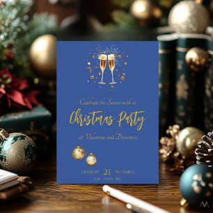 Elegant jul Party med Champagne Toast Inbjudningar