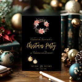 Elegant Jul Party med Poinsettia WAN Inbjudningar