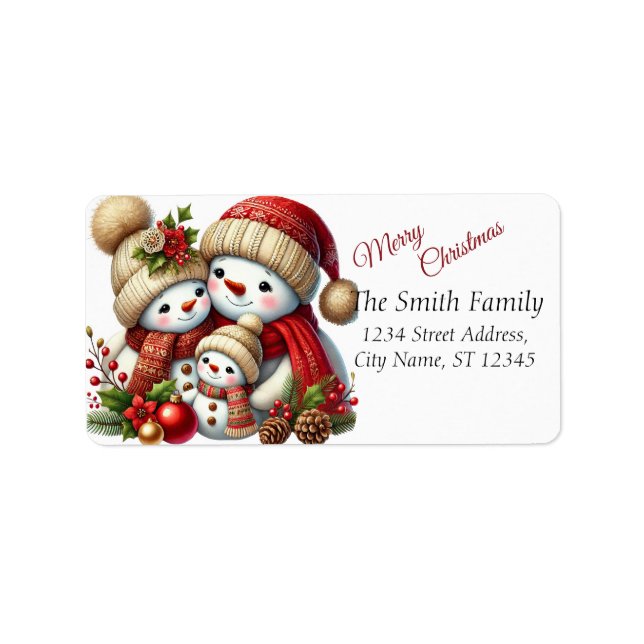 Elegant jul, Party Modern Adressetikett (Framsidan)