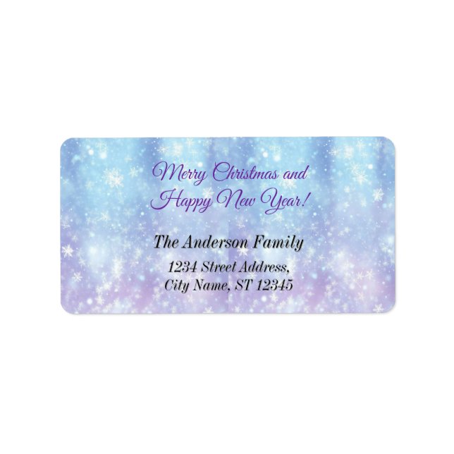 Elegant jul, Party Modern Adressetikett (Framsidan)