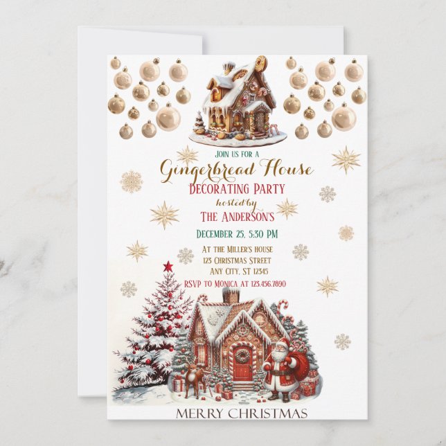 Elegant jul, Party Modern Inbjudningar (Framsida)