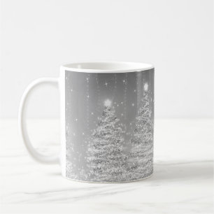 Elegant jul Party Sparkling Träd Silver  Kaffemugg