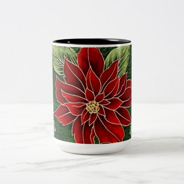 Elegant jul Poinsettia Coffee Mugg (Center)