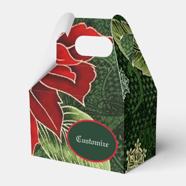 Elegant jul Poinsettia Gable Presentaskar (Framsidan Sidan)