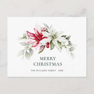 Elegant Jul Poinsettia Julhälsningar Vykort