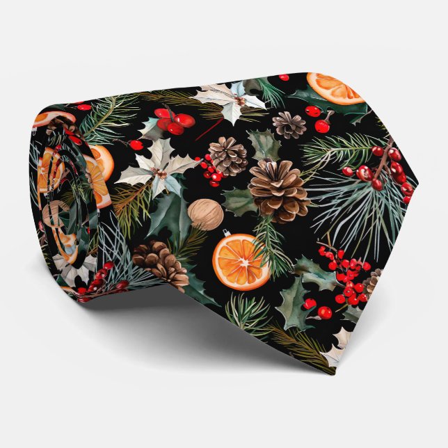 Elegant Jul Poinsettia Mönster Slips (Rullad)
