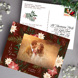 Elegant Jul Poinsettia Splendor Photo Helg Vykort