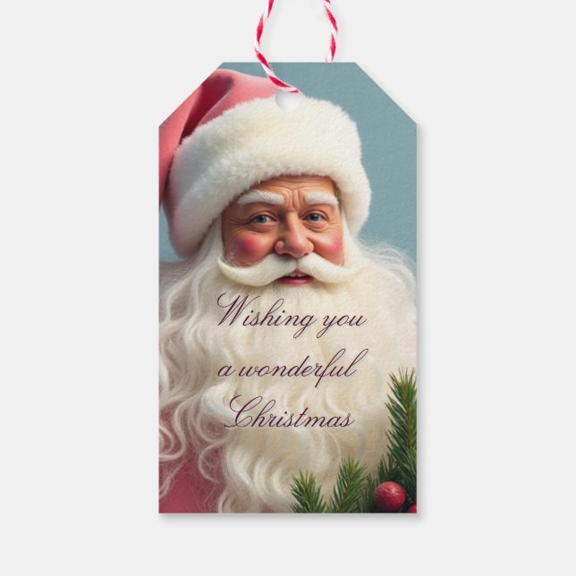Elegant Jul Santa Presentetikett (Baksidan)