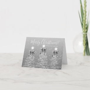 Elegant jul silver julgranar hälsning helgkort