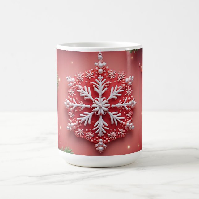 Elegant jul snöflinga design kaffemugg (Center)