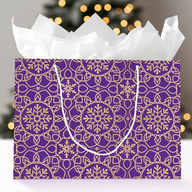 Elegant Jul Snowflake Faux Guld Lila (Skapare uppladdad)