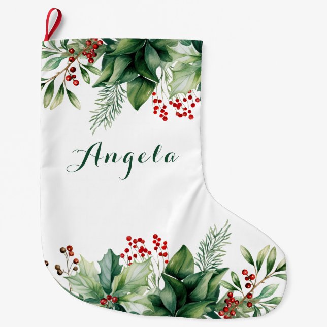 Elegant jul  stor julstrumpa (Framsidan)